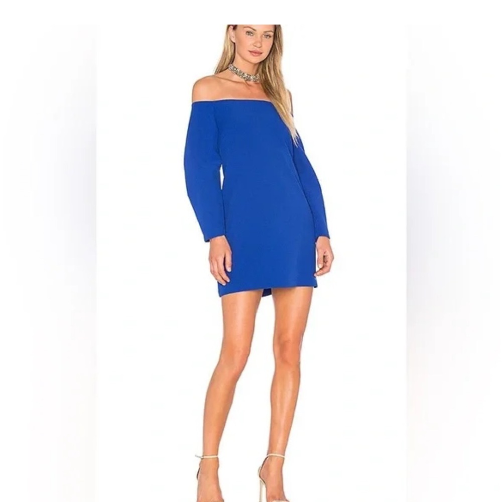 BCBG MaxAzria Mini Dress Yesenia Off Shoulder Royal Blue Size XXS